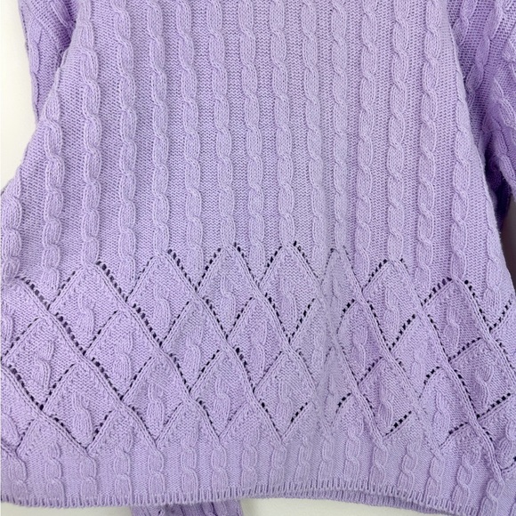 Forever Vintage 90's Lavender Cable Knit Sweater - Picture 4 of 7